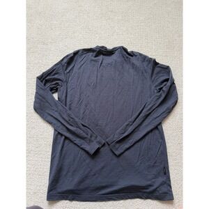 Icebreaker Merino Wool Long Sleeve Shirt Mens Medium Charcoal Blue Base Layer